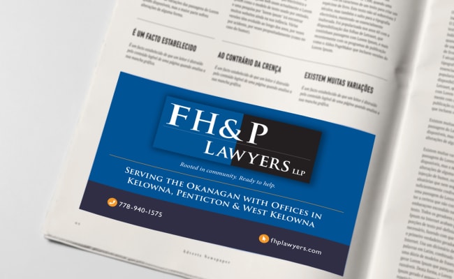 Simple, yet effective print ad for FH&P Lawyers.